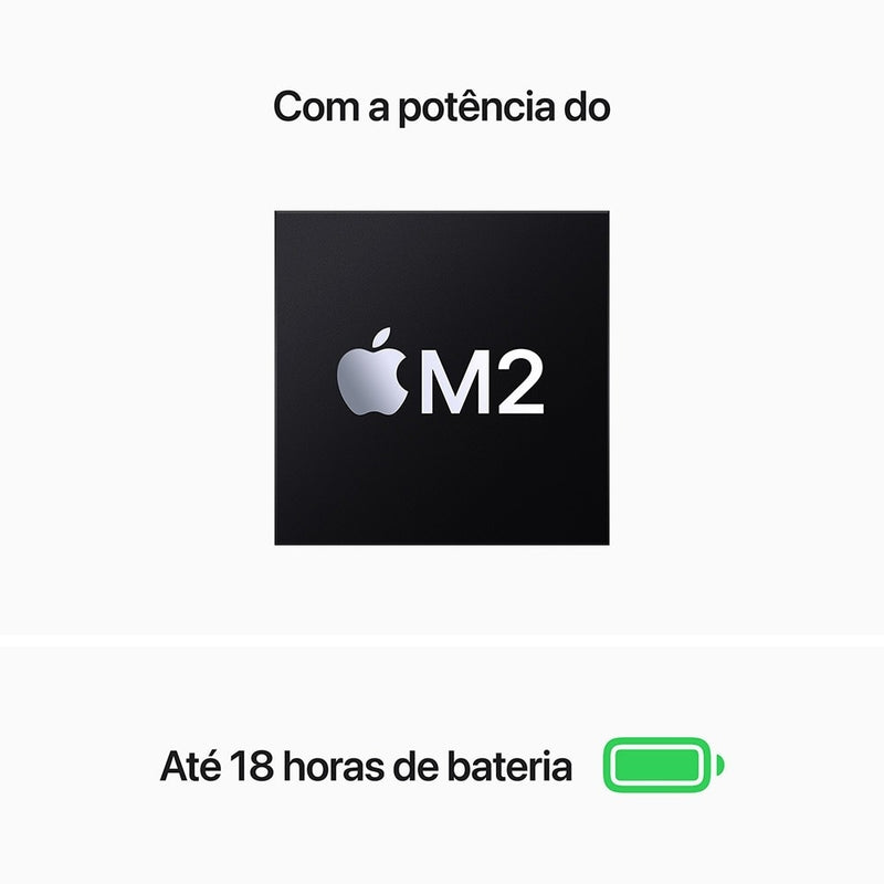 Apple MacBook Air 13", M2, CPU de 8 núcleos, GPU de 8 núcleos, 256GB SSD- Cinza-espacial