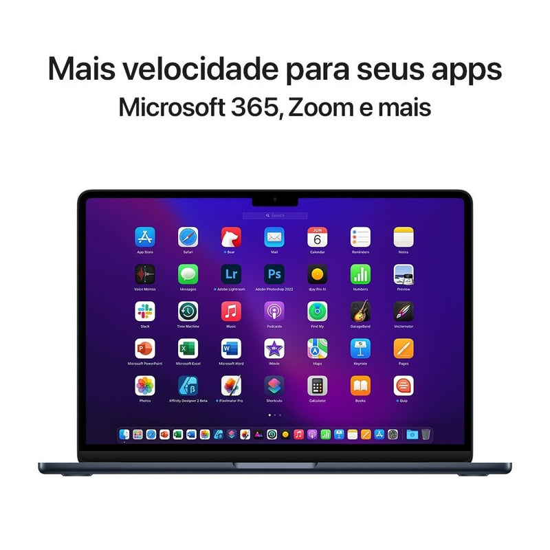 Apple MacBook Air 13", M2, CPU de 8 núcleos, GPU de 8 núcleos, 256GB SSD- Cinza-espacial