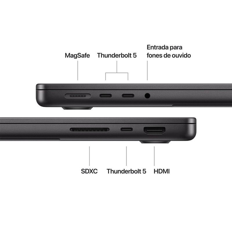 Apple MacBook Pro 14", M4 Pro, CPU de 12 núcleos, GPU de 16 núcleos, 24GB RAM, 512GB SSD - Preto-espacial